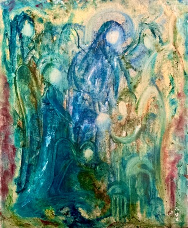 绘画 标题为“Meeting I” 由Tanja Olsson, 原创艺术品, 油 安装在木质担架架上
