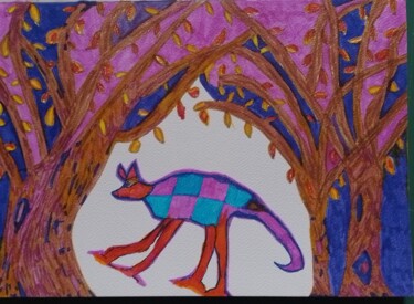 Drawing titled "Animal étrange" by Seny Jasna, Original Artwork, Marker