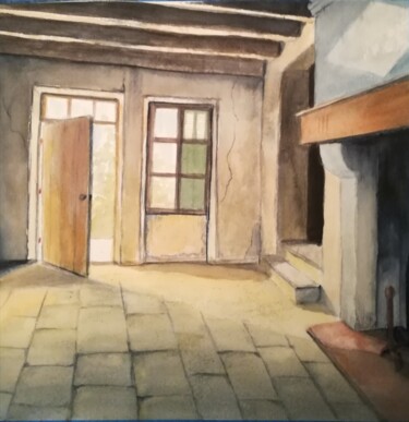 Peinture intitulée "Intérieur 4" par Mickael Thébault, Œuvre d'art originale, Aquarelle