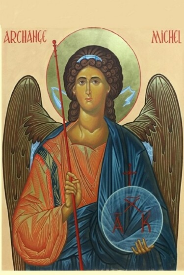 Archanioł Michał Malarstwo zatytułowany „Archanioł Michał” autorstwa Janusz Klas (El Polaco), Oryginalna praca, Olej