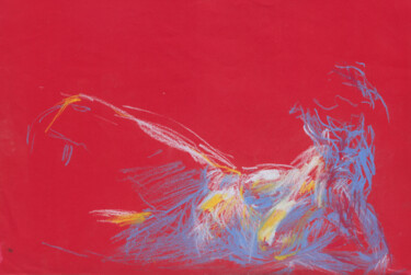 Femme allongée Dessin intitulée "Femme allongée" par Philippe Juttens, Œuvre d'art originale, Pastel