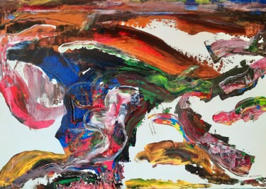 Peinture intitulée "EVASION" par Maryse Houppilliart, Œuvre d'art originale, Acrylique Monté sur Châssis en bois
