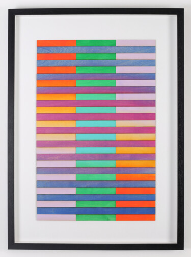 Painting titled "Atlanta Stripe Colo…" by Amelia Coward, Original Artwork, Acrylic Mounted on Wood Panel