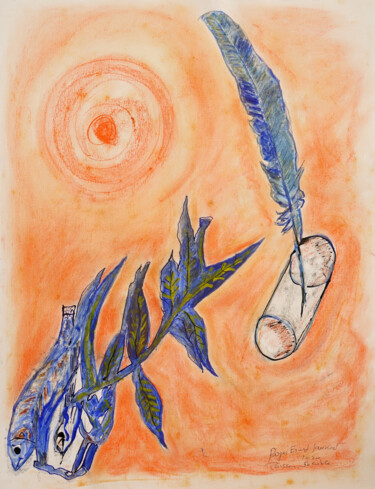 图画 标题为“abstraction poétique” 由Roger Ernest Jankow, 原创艺术品, 彩画