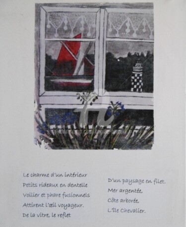 Peinture intitulée "Fenêtre" par Brigitte Barcelo, Œuvre d'art originale, Acrylique