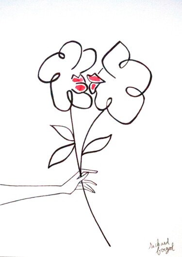 图画 标题为“LE BOUQUET à BISOUS” 由Richard Boigeol, 原创艺术品, 标记