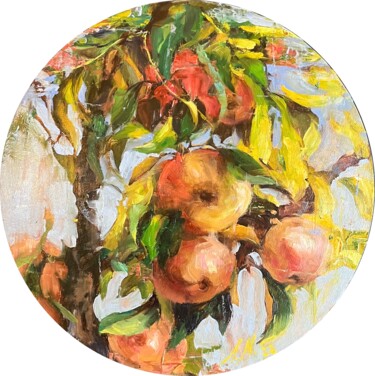 Branches full of apples Painting titled "Branches full of ap…" by Elena Mashajeva-Agraphiotis, Original Artwork, Oil