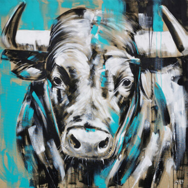 绘画 标题为“TAURUS #8” 由Stefanie Rogge, 原创艺术品, 丙烯 安装在木质担架架上