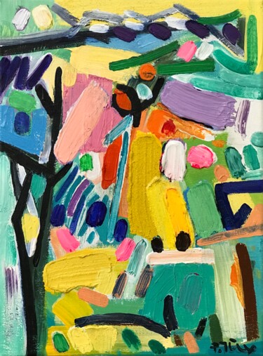 Painting titled "Playing in the park" by Tung Duc Pham, Original Artwork, Acrylic