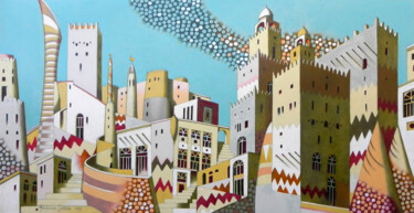 Peinture intitulée "Qatar 2" par Federico Cortese, Œuvre d'art originale, Huile