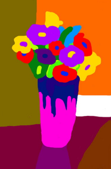 Bouquet d'été Arts numériques intitulée "Bouquet d'été" par Stephane Pruvot, Œuvre d'art originale, Peinture numérique