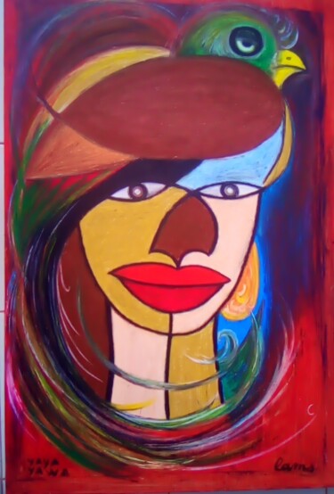 Peinture intitulée "Yaya Yawa" par Smal, Œuvre d'art originale, Pastel Monté sur Châssis en bois