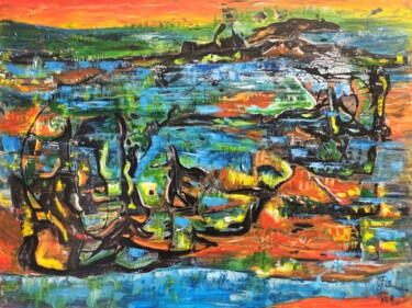 Painting titled "Devastación" by Artemio Alvarez, Original Artwork, Acrylic
