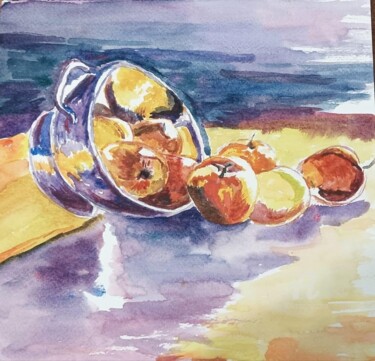 Peinture intitulée "Nature morte" par Christel, Œuvre d'art originale, Aquarelle