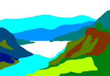 Arts numériques intitulée "Fjord Öldke" par Stephane Pruvot, Œuvre d'art originale, Peinture numérique