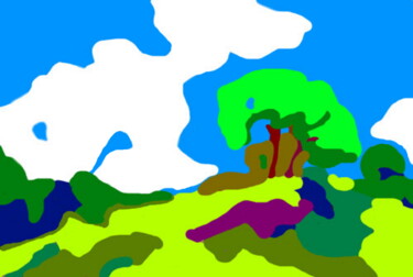 La colline d'Amantys Arts numériques intitulée "La colline d'Amantys" par Stephane Pruvot, Œuvre d'art originale, Peinture numérique