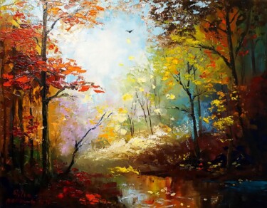 Ζωγραφική με τίτλο "Portal of Light" από Malinga Kumarasinghe, Αυθεντικά έργα τέχνης, Ακρυλικό Τοποθετήθηκε στο Ξύλινο φορεί…
