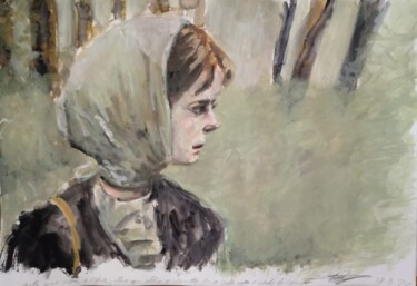 Pintura intitulada "Autumn Wind" por Jorge Quiros, Obras de arte originais, Aquarela
