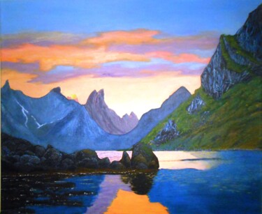 绘画 标题为“Lofoten” 由Elena Klever, 原创艺术品, 丙烯 安装在木质担架架上