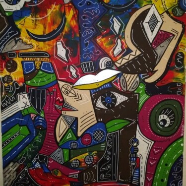 Peinture intitulée "La flamme" par Soufiane Chaouaou, Œuvre d'art originale, Acrylique