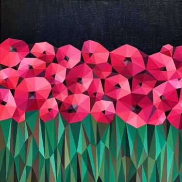Peinture intitulée "DANCE OF POPPIES" par Maria Tuzhilkina, Œuvre d'art originale, Acrylique Monté sur Châssis en bois