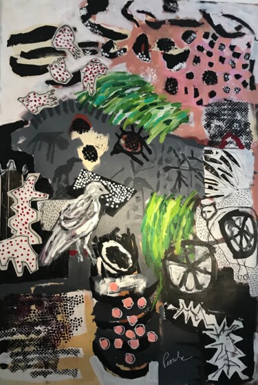 绘画 标题为“"C'était son jour d…” 由Johanne Proulx, 原创艺术品, 丙烯 安装在木质担架架上