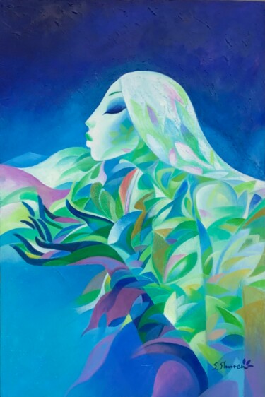 Painting titled "Feeling calm" by Shuren, Original Artwork, Oil