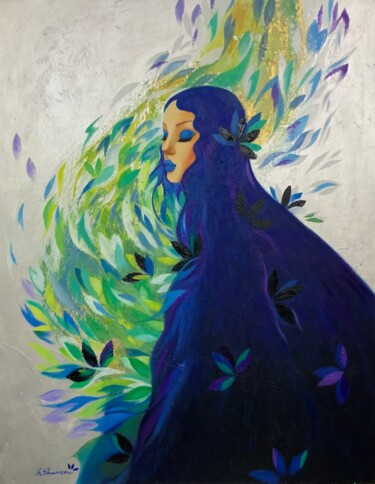 Painting titled "Whirl of Thoughts" by Shuren, Original Artwork, Oil