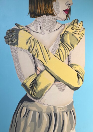 Collages intitulée "Cher Corps" par Annabelle Amory, Œuvre d'art originale, Acrylique Monté sur Châssis en bois