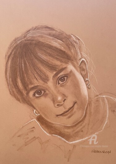 Dessin intitulée "Lola" par Brigitte Bouron, Œuvre d'art originale, Pastel