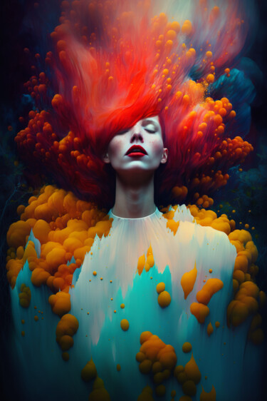 数字艺术 标题为“Dissolving in Colour” 由Andrea Tscherbner, 原创艺术品, AI生成的图像