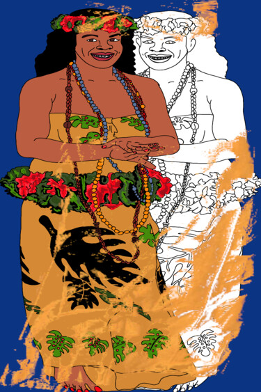 Digital Arts titled "Fidjienne" by Mildrède Brevet, Original Artwork, Digital Painting