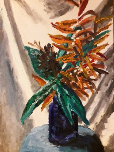 绘画 标题为“bouquet vase verre…” 由Thomas Balivet, 原创艺术品, 油 安装在纸板上