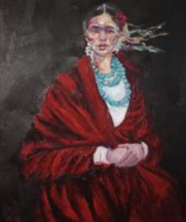 Painting titled "Frida" by Valentina Baicuianu, Original Artwork, Oil