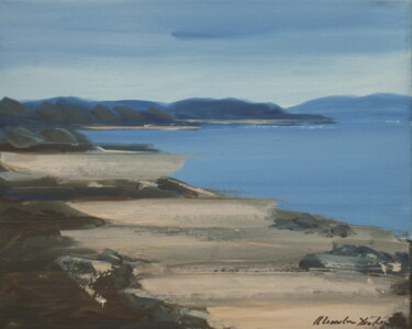 Sango Bay in Sutherland, Scotland Malarstwo zatytułowany „Sango Bay in Suther…” autorstwa Alexander Taylor Dickie, Oryginalna praca, Olej Zamontowany na Drewn…
