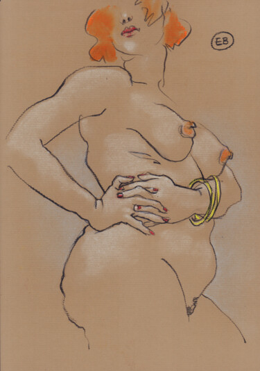 Rysunek zatytułowany „A456 Josepha” autorstwa Etienne Bonnet, Oryginalna praca, Pastel