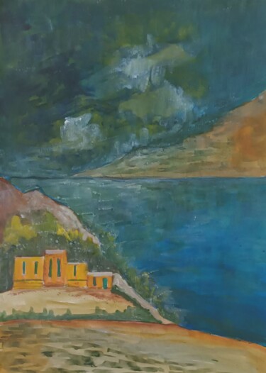 Картина под названием "la mer 13" - Nizard Dominique, Подлинное произведение искусства, Акварель