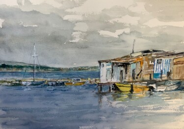 Peinture intitulée "Sete" par Michel Kulisa, Œuvre d'art originale, Aquarelle