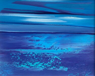 Painting titled "Subjective landscap…" by Katsiaryna Sumarava, Original Artwork, Oil Mounted on Wood Stretcher frame
