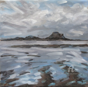 Mauvais temps sur l'île Harbour Peinture intitulée "Mauvais temps sur l…" par Elisabeth Bazin, Œuvre d'art originale, Acrylique
