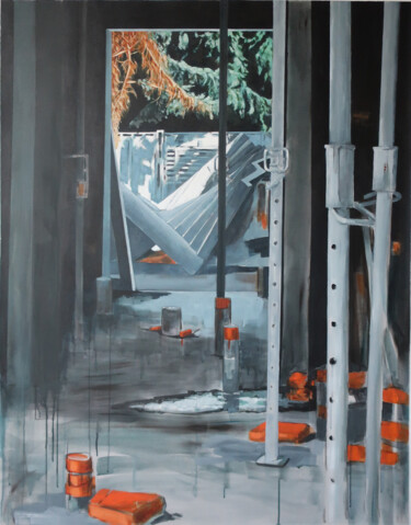 Peinture intitulée "Chantier Saint-Roch…" par Marie-Odile Ginies, Œuvre d'art originale, Acrylique