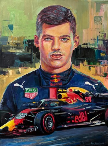 绘画 标题为“Max Verstappen- nr.7” 由Alex Loreci, 原创艺术品, 丙烯