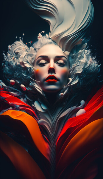 数字艺术 标题为“Inspired Girl - flu…” 由Andrea Tscherbner, 原创艺术品, AI生成的图像