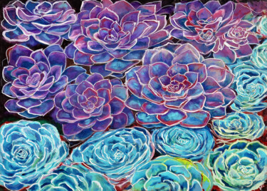 Succulent Plants Violet Green.