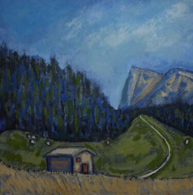 Peinture intitulée "La cabane" par Nicolas Cavuoto, Œuvre d'art originale, Huile Monté sur Châssis en bois