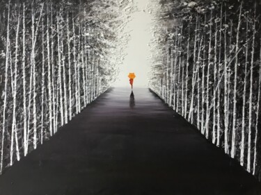 Painting titled "The Introvert" by Malinga Kumarasinghe, Original Artwork, Acrylic Mounted on Wood Stretcher frame