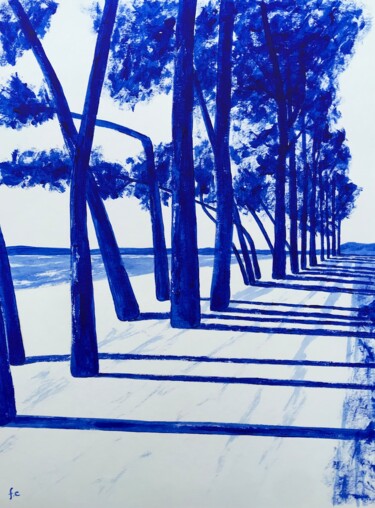 Painting titled "La Balade Matinale…" by Frédéric Cadiou, Original Artwork, Acrylic