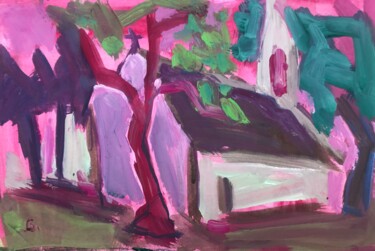 Painting titled "Chapelle de la Made…" by Jean-François Groisy, Original Artwork, Gouache