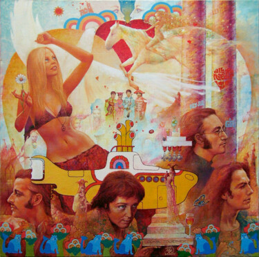 Peinture intitulée "Yellow Submarine" par Valeriy Kot, Œuvre d'art originale, Huile Monté sur Châssis en bois