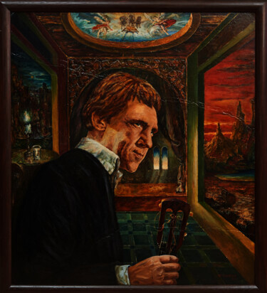 Pittura intitolato ""Театр абсурда".Мос…" da Andrei Biriukov, Opera d'arte originale, Olio